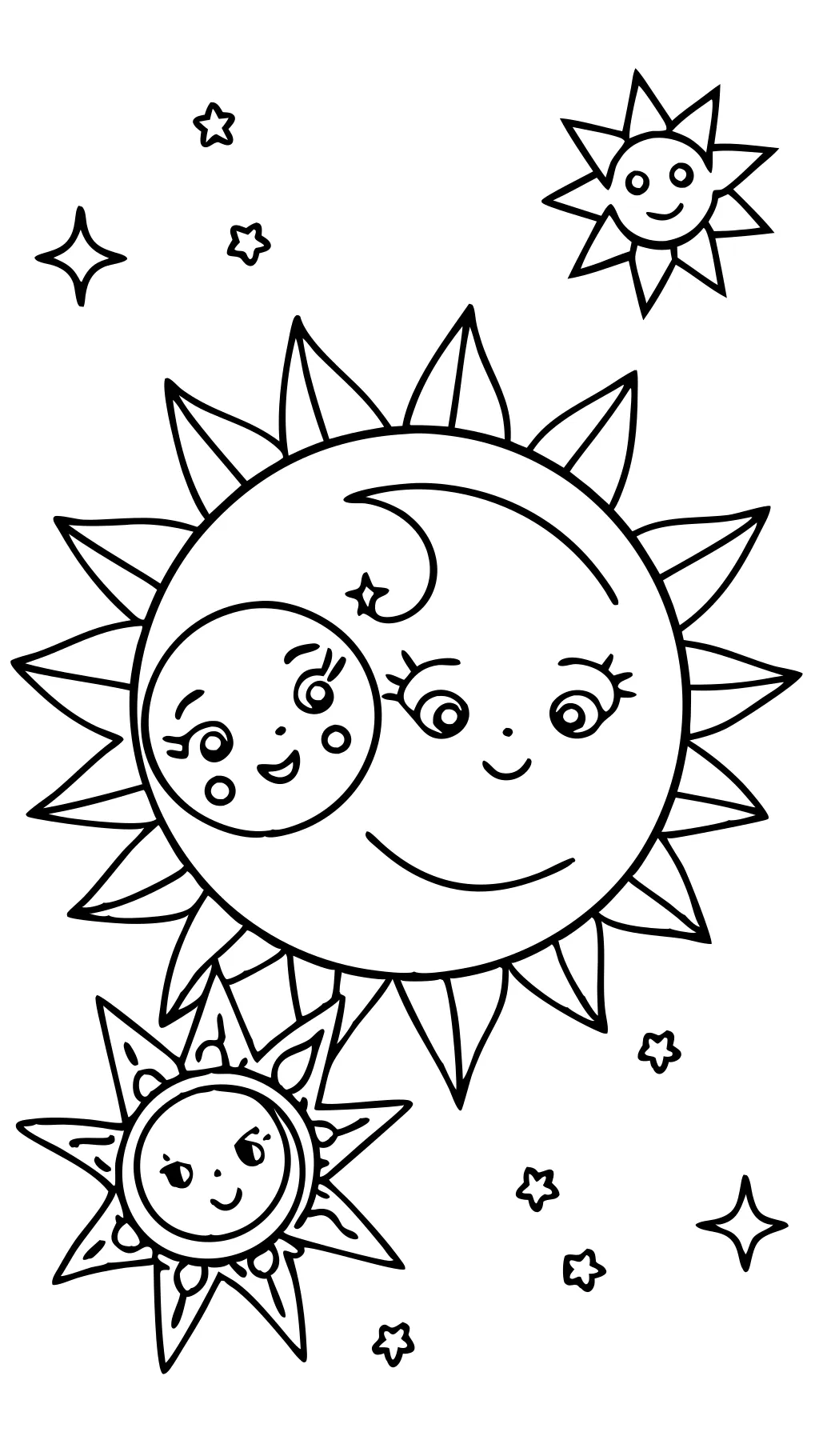 coloriages du soleil et de la lune